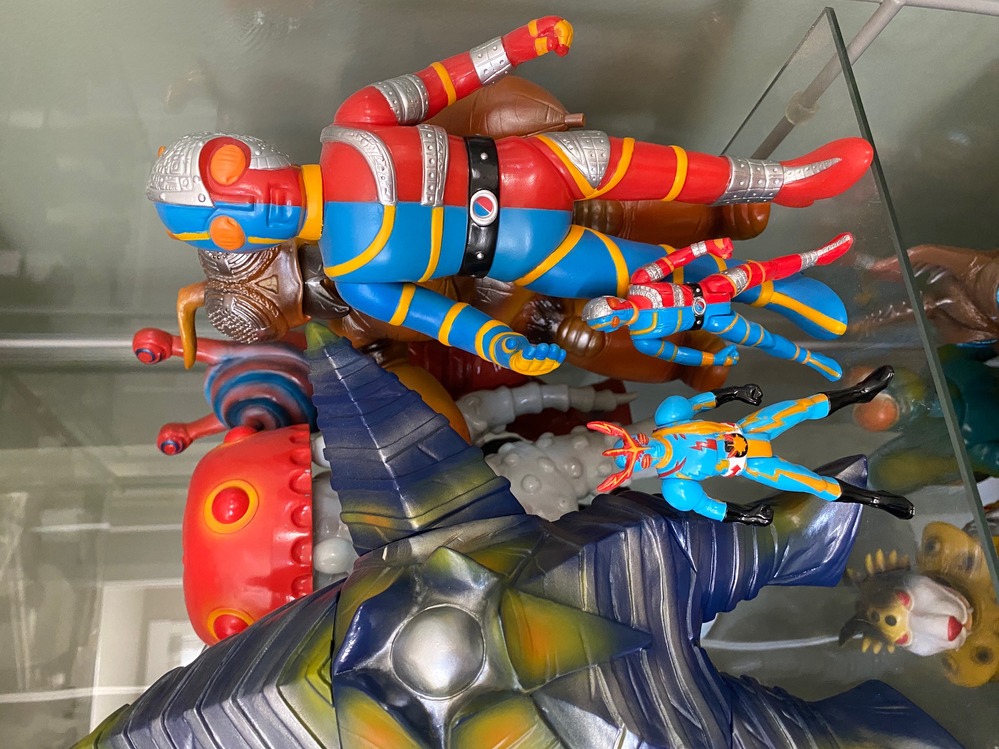 Photo of Kikaida and some of his friends and enemies